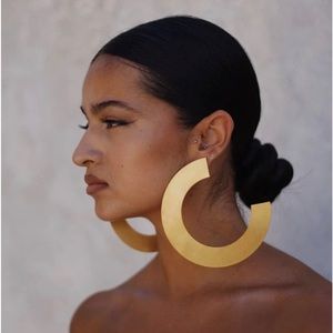 Mirror geometric acrylic oversize gold earrings